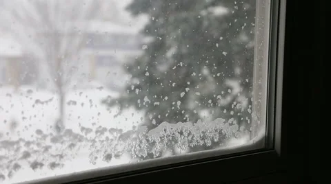 View of blizzard from inside house, video Video stock 47202623