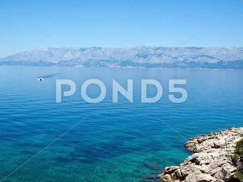 View at blue adriatic sea Stock Photos