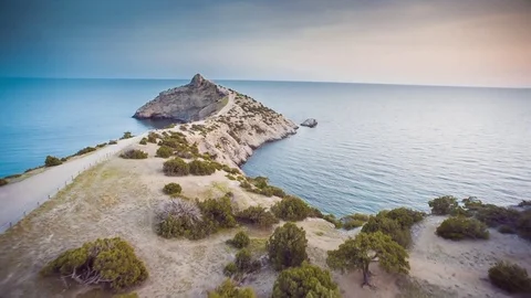 View On The Blue Bay In Crimea Stock Footage 71642796
