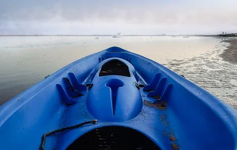 View from a blue canoe Stock Photos