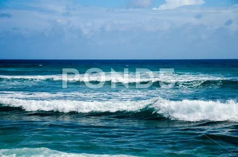 View of Blue Ocean Waves Stock Photos