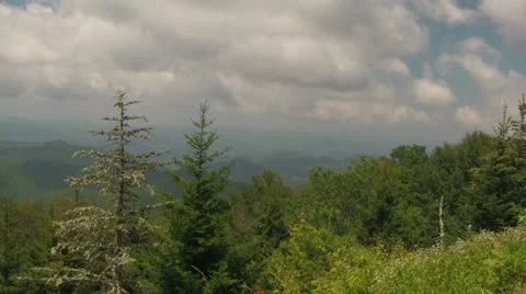 View of the Blue Ridge Mountains on a Sunny and Cloudy Day Stock Footage 12748204