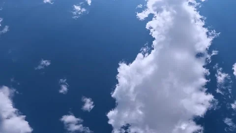 View of blue sky and clouds, natural background and camera movement Stock Footage 195221522