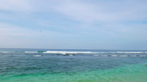 View of Blue Sky and Waves from Melasti Beach, Bali, Indonesia Stock Footage 270538427
