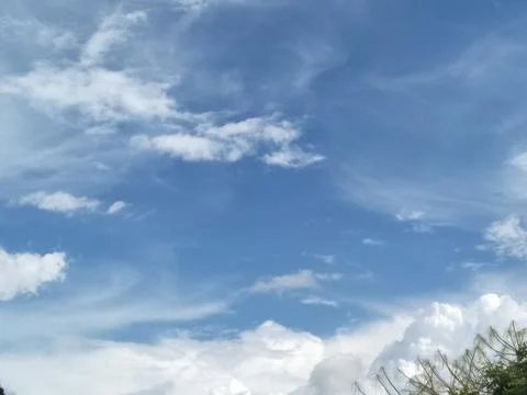 View of blue sky with white clouds Stock Photos