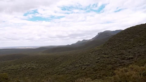 View of Bluff Knoll, the highest peak of the Stirling Range in the Great Souther Stock Footage 294617710