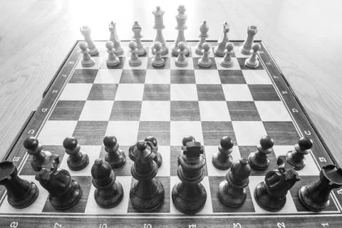 View the board from above with wide angle distortion Stock Photos