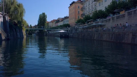 View from the boat in city centre Video stock 113072803