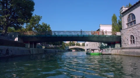 View from a boat in city centre Stock-Footage 113073290