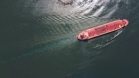 VIEW OF A BOAT ENTERING BETWEEN THE BREAKWATERS COATZACOALCOS VERACRUZ Stock Footage 238950878