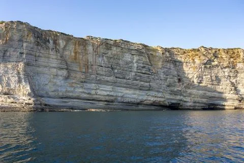 View from a boat at Farol do Cabo de Sao Vicente, Portugal Stock Photos