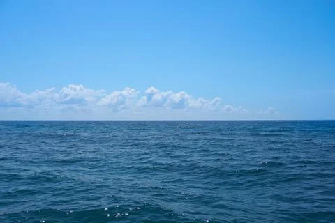 View from the boat floating on the waves in the warm Caribbean Sea. Cancun Stock Photos