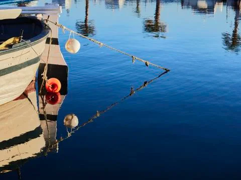 View of a boat in the harbor Stock Photos