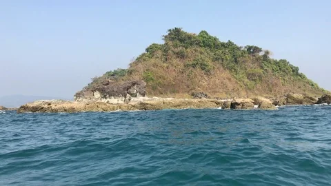 View from boat to island Stock Footage 87672830