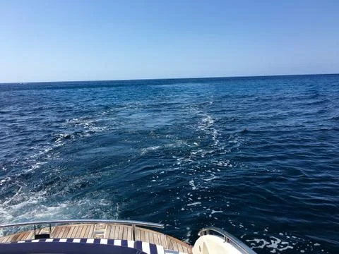 View from the boat to the ocean Stock Photos