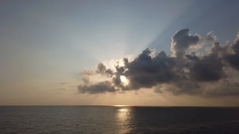 View from the boat of seascape, sunrise Stock Footage 123747751