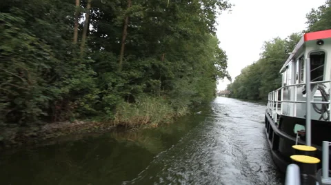 View from a boat of the vegetation along the river Stock Footage 60964981