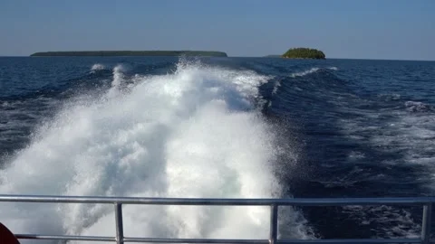 View of a boat wake Stock Footage 143213930