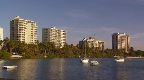 View of boats and building Video stock 61085332