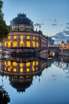 View of the Bode-Museum in Berlin at twilight Stock Photos