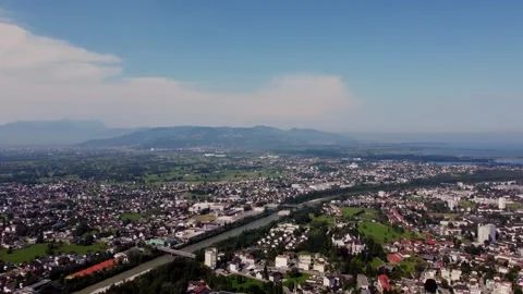 View of the Bodensee, Lake Constance. Panorama from Pfander (Pfander). Breg.. Stock Footage 289631661