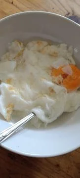 View of boiled egg white Stock Photos