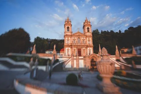 View of Bom Jesus do Monte, a Portuguese sanctuary cathedral in Tenoes, outsi Stock Photos