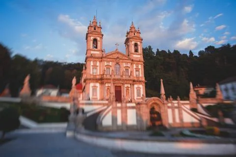 View of Bom Jesus do Monte, a Portuguese sanctuary cathedral in Tenoes, outsi Stock Photos