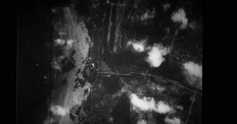 View of bombardment during shuttle-bombing operations Stock Footage 43456652