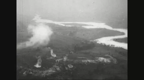 View of bombing in city Stock Footage 43311689