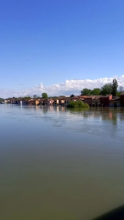 View of Borgo Basso district with the Milazzo street under the flood Stock Footage 307059487