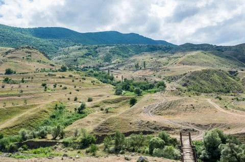 View from the Borjomi - Atskuri road, Samtskhe-Javakheti region in Georgia Stock Photos