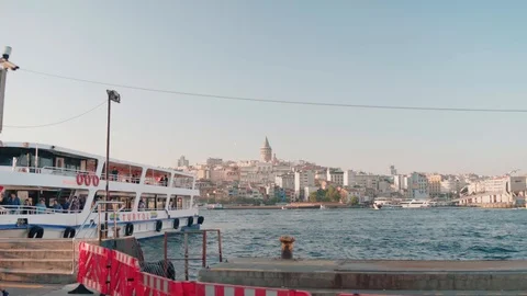 View of Bosphorus and galata tower. June 2018, Istanbul Stock Footage 102908032