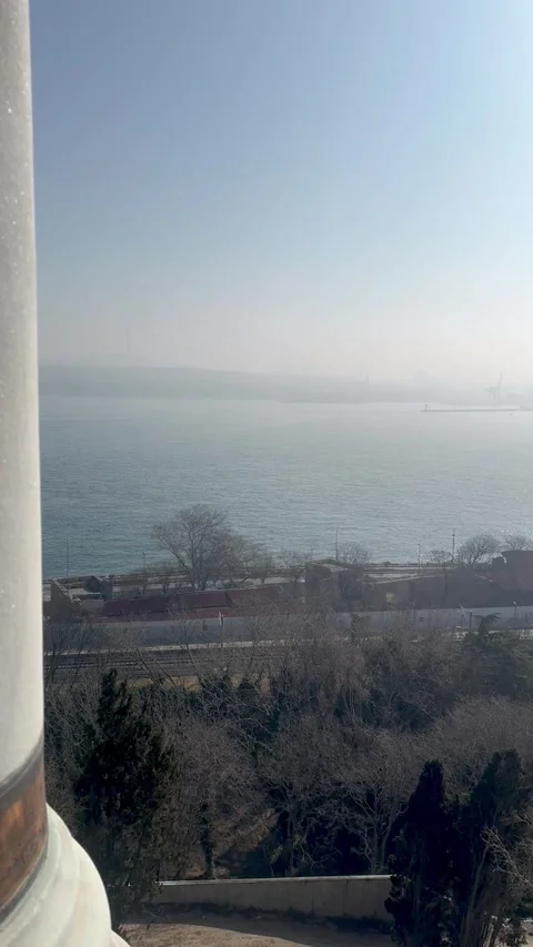View of the Bosphorus from the historic tower Stock Footage 304885731