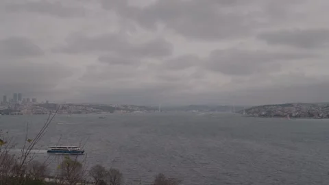 View of Bosphorus strait and Golden Horn from Topkapi Palace, Istanbul, Turkey Stock Footage 261497300