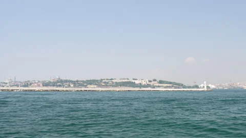 View of the Bosphorus Strait from the ferry, Istanbul Stock Footage 314154162