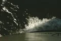 View of bottom of boat moving through water Footage