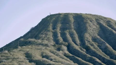 View from the bottom of koko head hiking trial Honolulu Hawaii Stock Footage 312759996