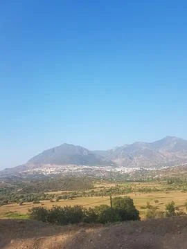 View from the bottom of the mountain Stock Photos