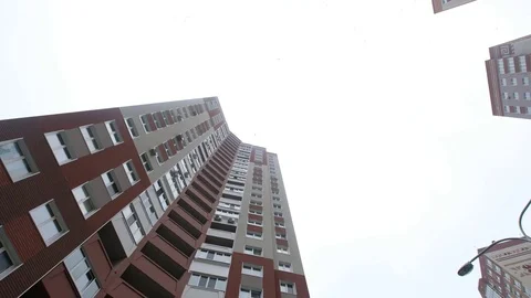 View from the bottom to the panel houses Stock Footage 82779406