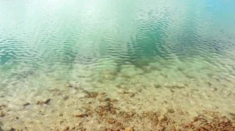 View of the bottom through the water Video stock 45350748