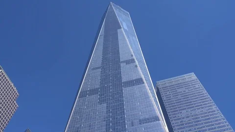 View from bottom to top of One World Trade Center Stock Footage 75006416