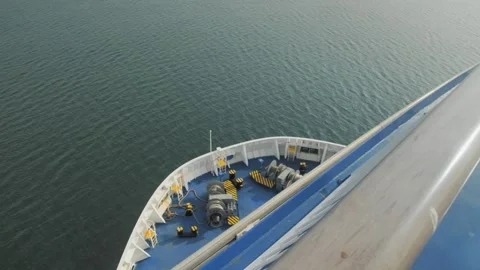View from the bow of a cruise ship sailing on the sea 動画素材 276240753