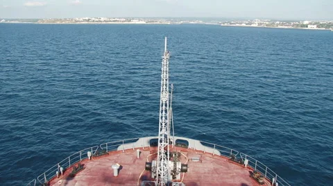 View of the bow of the ship Stock Footage 52444513