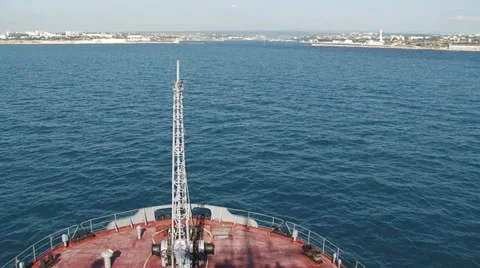 View of the bow of the ship Stock Footage 52444704