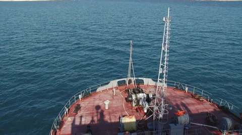 View of the bow of the ship Stock Footage 52444764