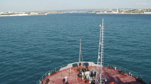 View of the bow of the ship Stock Footage 52444891