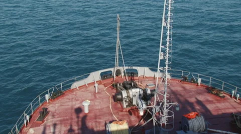 View of the bow of the ship Stock Footage 52444893