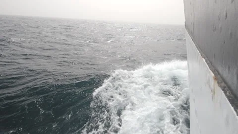 View from the bow of the ship to the ocean Stock Footage 153385957