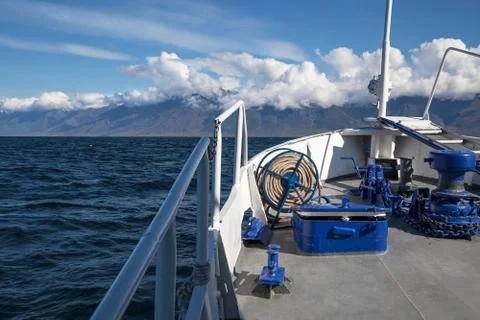 View from the bow of a ship Stock Photos